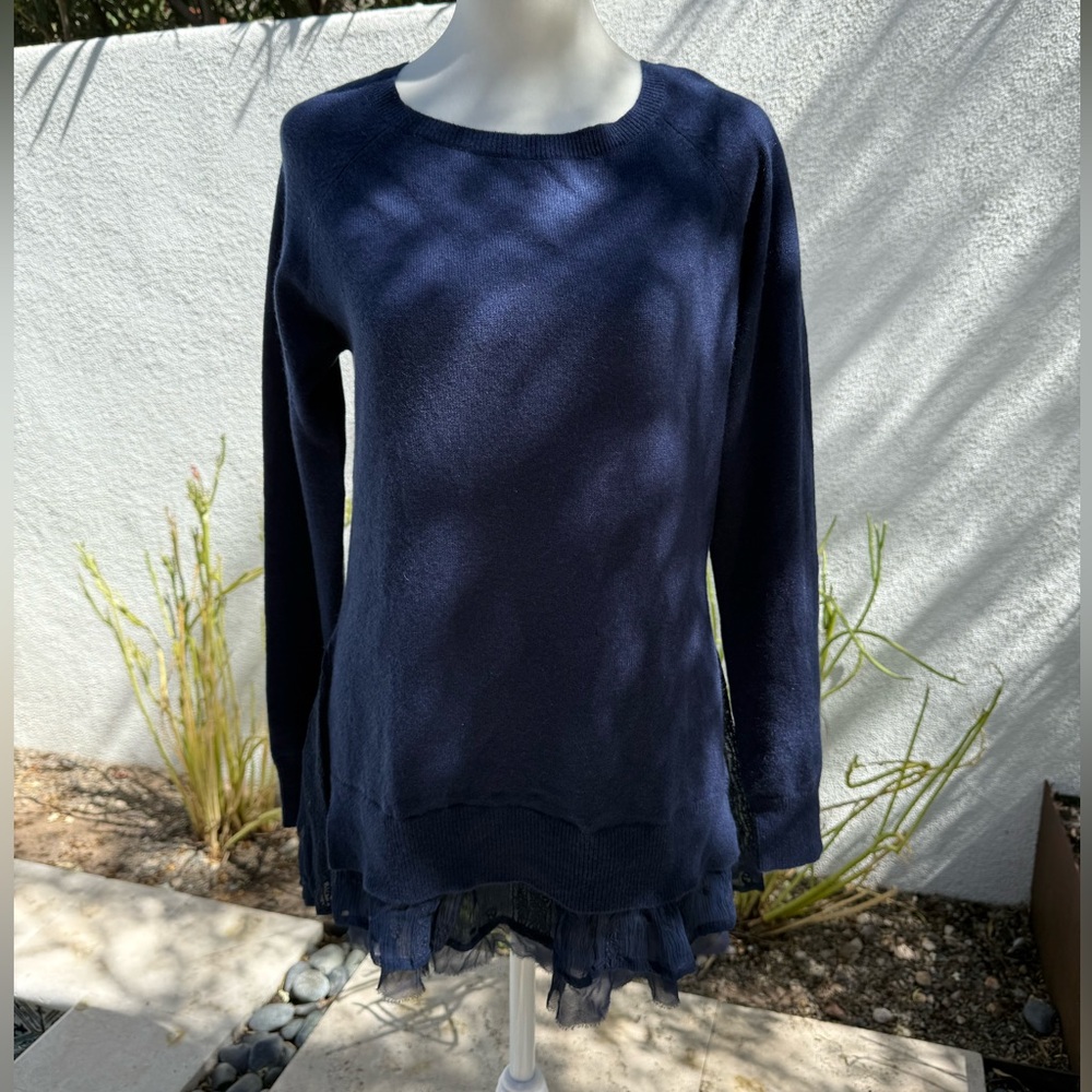 Garnet Hill Cashmere Sweater in Rich Navy NWT